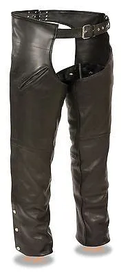 MEN'S MOTORCYCLE RIDERS SLASH POCKET CHAP WITH MESH LINER VERY SOFT LEATHER