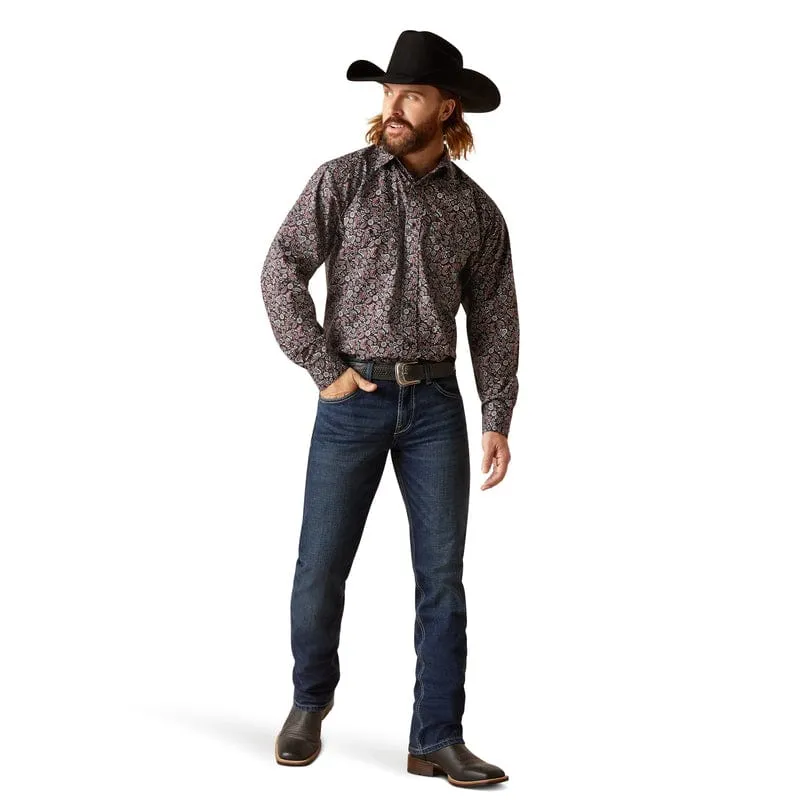 MEN'S NOOR BLACK CLASSIC FIT LONG SLEEVE WESTERN SNAP SHIRT | 10047380