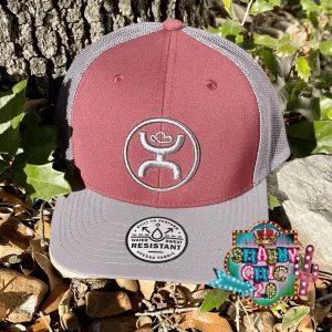 Men's "Primo" Hooey Maroon/Grey 6-Panel Trucker Cap with Black / Grey Hooey Logo - OSFA