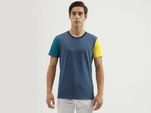 Men's Regular Fit Crew Neck Colorblock T-Shirt
