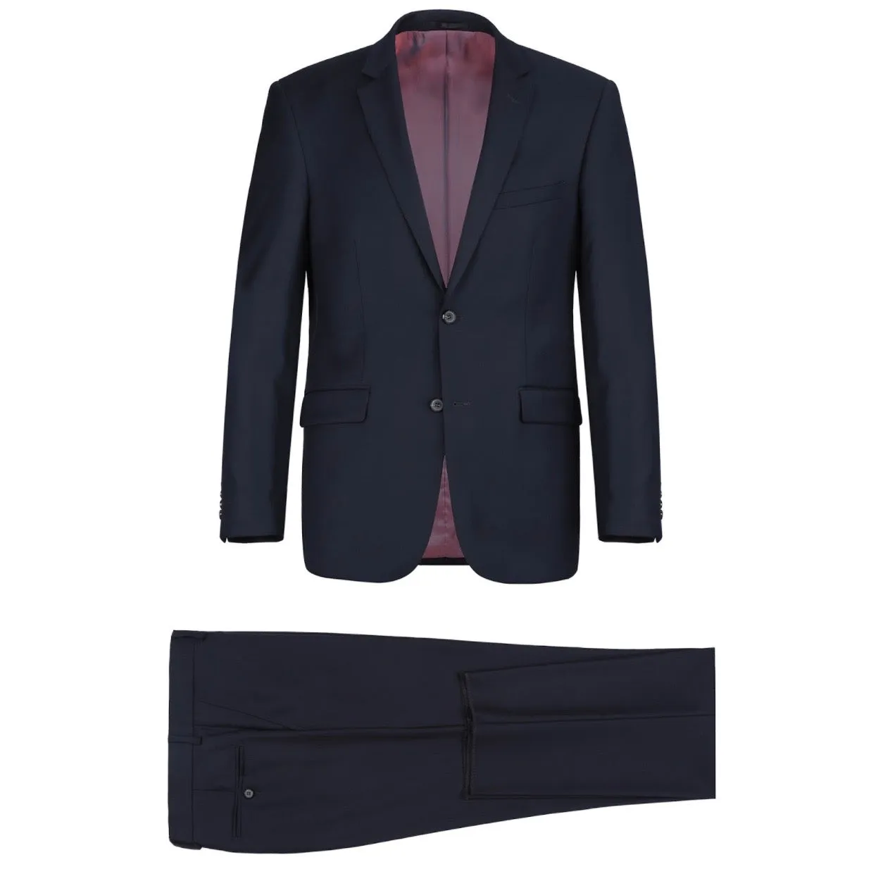 Men's Renoir Two Piece Dark Navy Wool Suit Classic Fit
