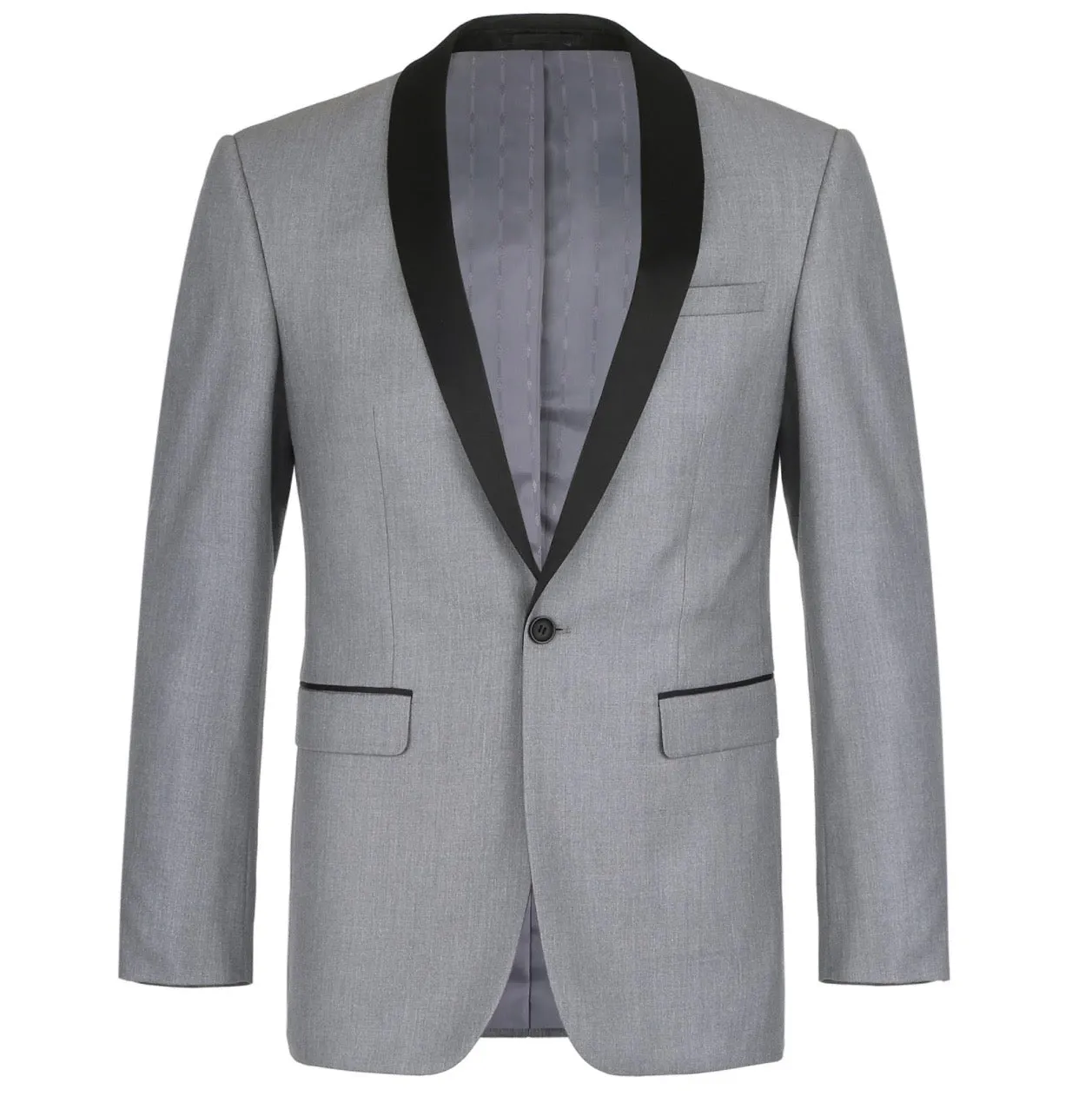 Men's Renoir Two Piece Silver Shawl Tuxedo Slim Fit