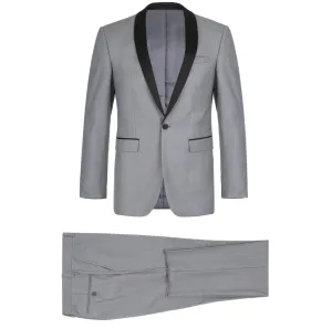 Men's Renoir Two Piece Silver Shawl Tuxedo Slim Fit