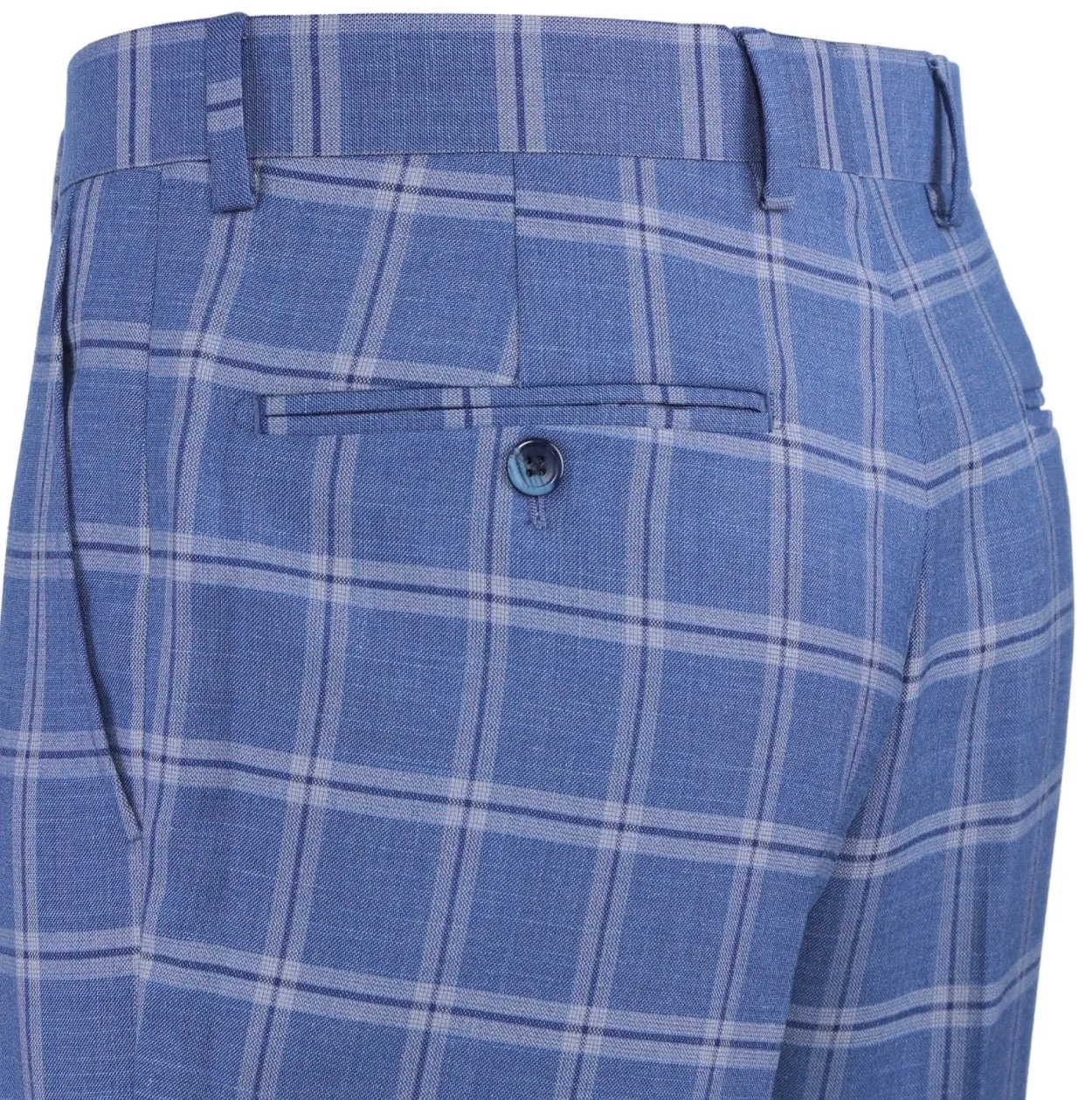 Men's Renoir Two Piece Windowpane Blue Slim Fit Suit