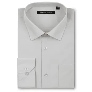 Men's Silver Dress Shirt Slim Fit Verno Fashion