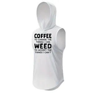 Men's Sleeveless Hoodie Letter Print Tank Top 2409000412