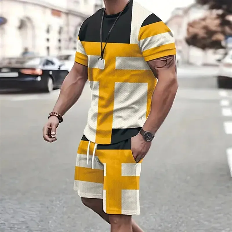 Men's Sportswear Set – Short Sleeve T-Shirt & Sports Shorts