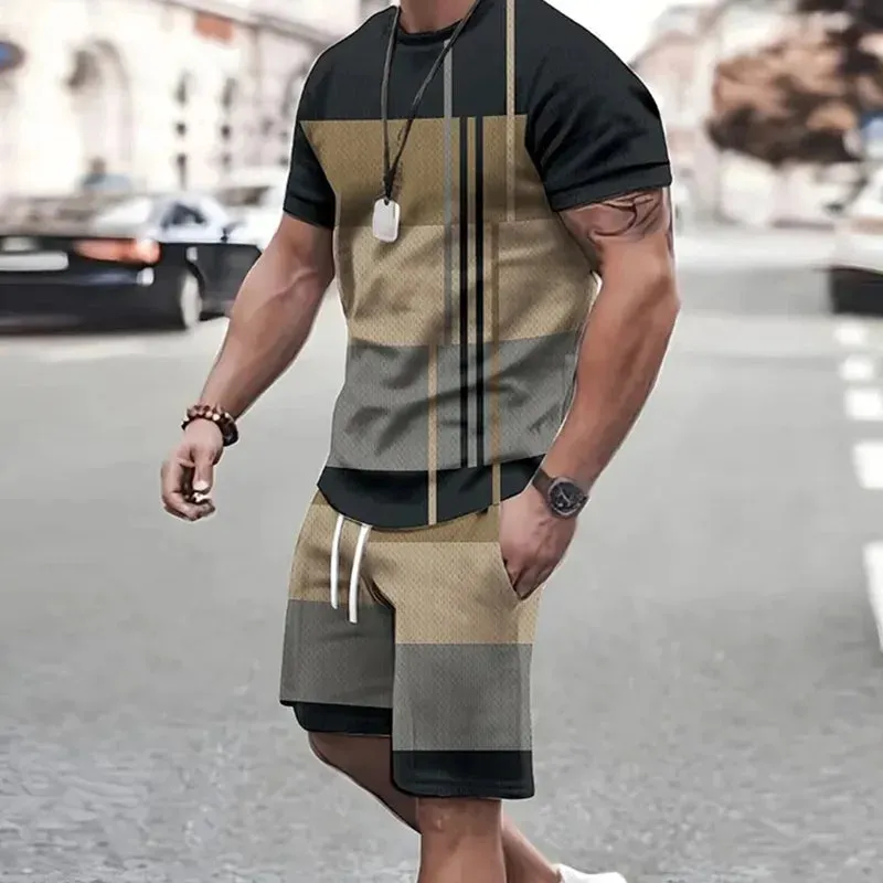 Men's Sportswear Set – Short Sleeve T-Shirt & Sports Shorts