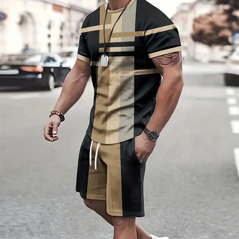 Men's Sportswear Set – Short Sleeve T-Shirt & Sports Shorts
