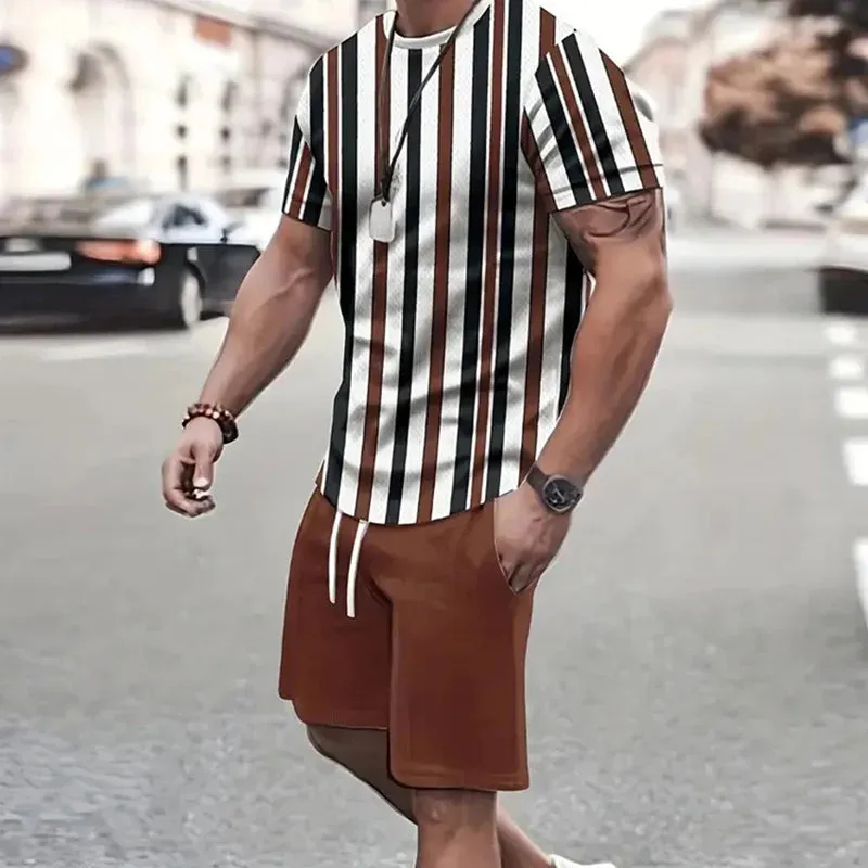 Men's Sportswear Set – Short Sleeve T-Shirt & Sports Shorts