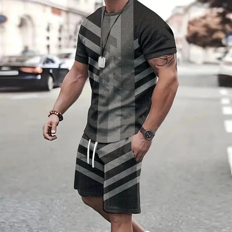 Men's Sportswear Set – Short Sleeve T-Shirt & Sports Shorts