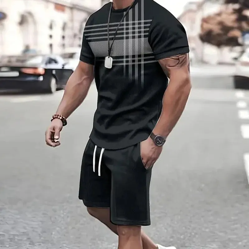 Men's Sportswear Set – Short Sleeve T-Shirt & Sports Shorts
