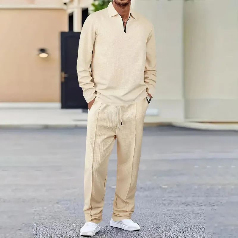 Men's Stand Collar Sports Zipper POLO Sports Suit