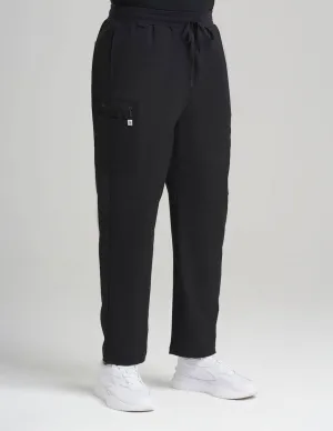 Mens Straight Leg Scrub Pants - Black
