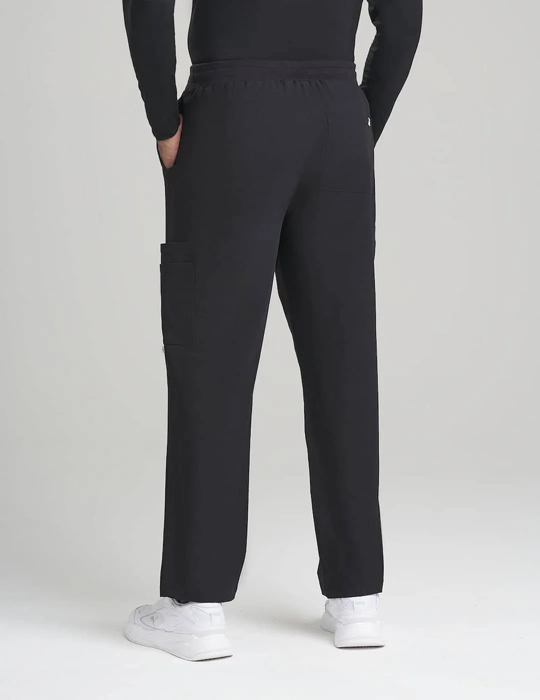Mens Straight Leg Scrub Pants - Black