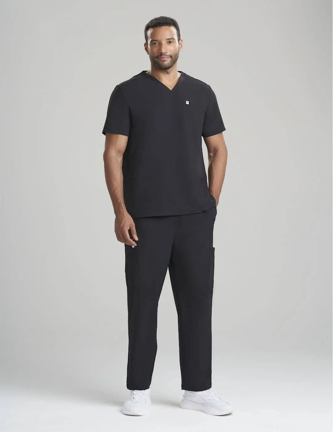 Mens Straight Leg Scrub Pants - Black