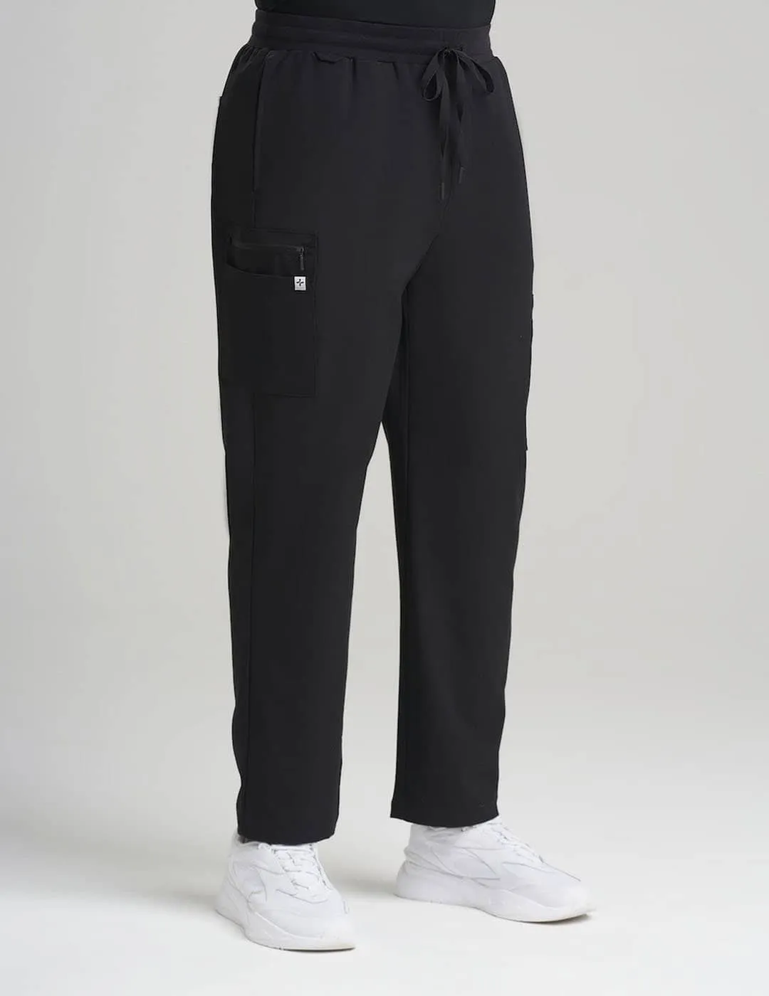Mens Straight Leg Scrub Pants - Black