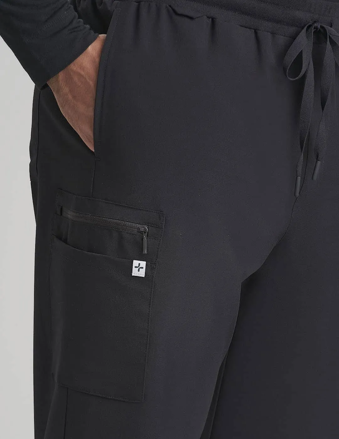 Mens Straight Leg Scrub Pants - Black