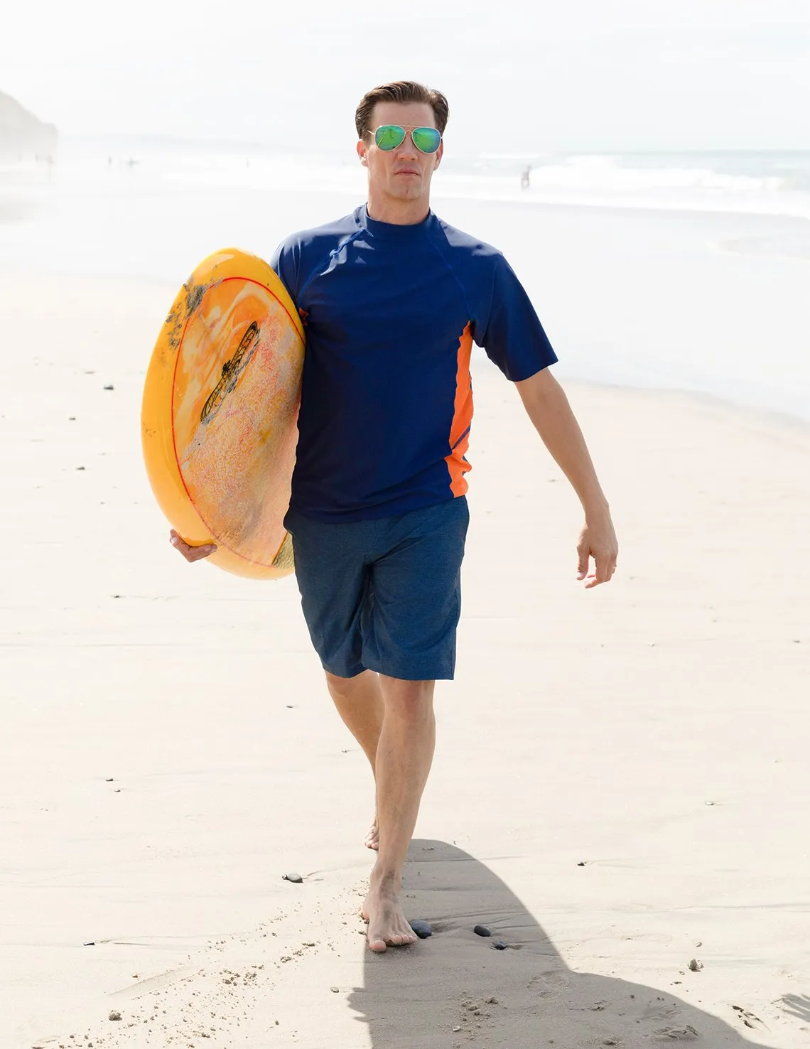 Men's  Swim Performance Short Sleeve Rash Guard - Spa Blue