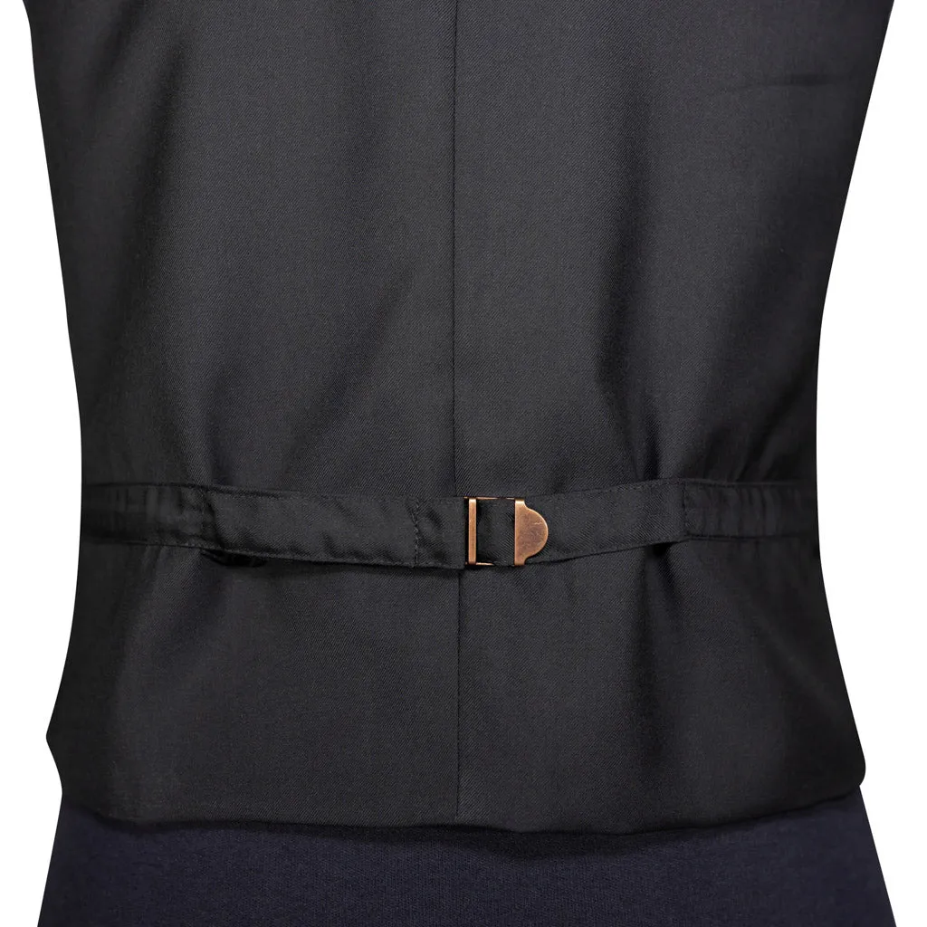 Men's Vest Black White Elephant Print Cotton Dress Formal Wedding Waistcoat