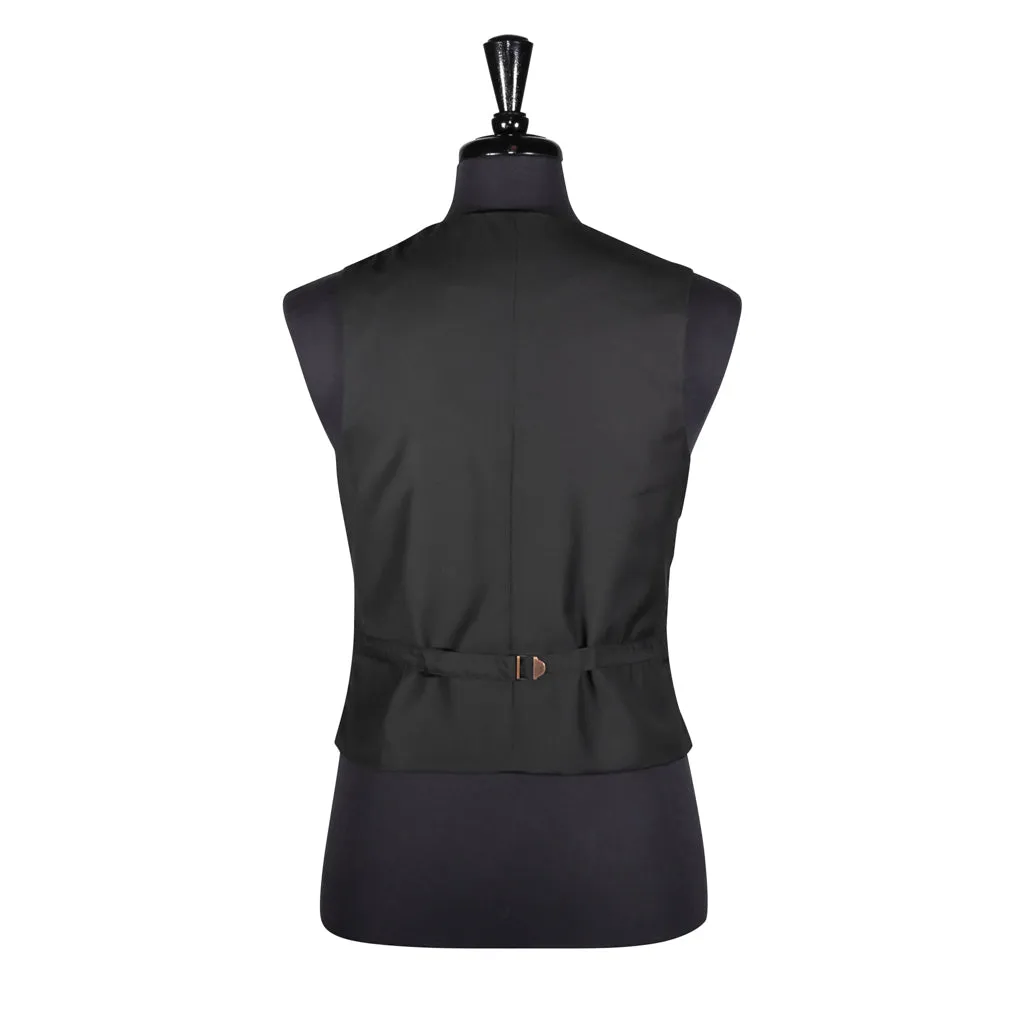 Men's Vest Black White Elephant Print Cotton Dress Formal Wedding Waistcoat