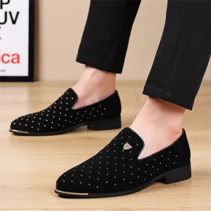 Men's Vintage Faux Suede Leopard Head Badge Dress Shoes