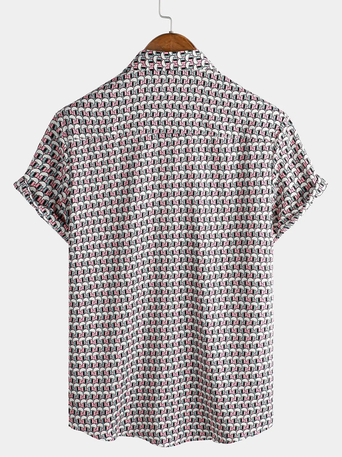 Men's Vintage Geometric Holiday Summer Casual Short Sleeve Shirt
