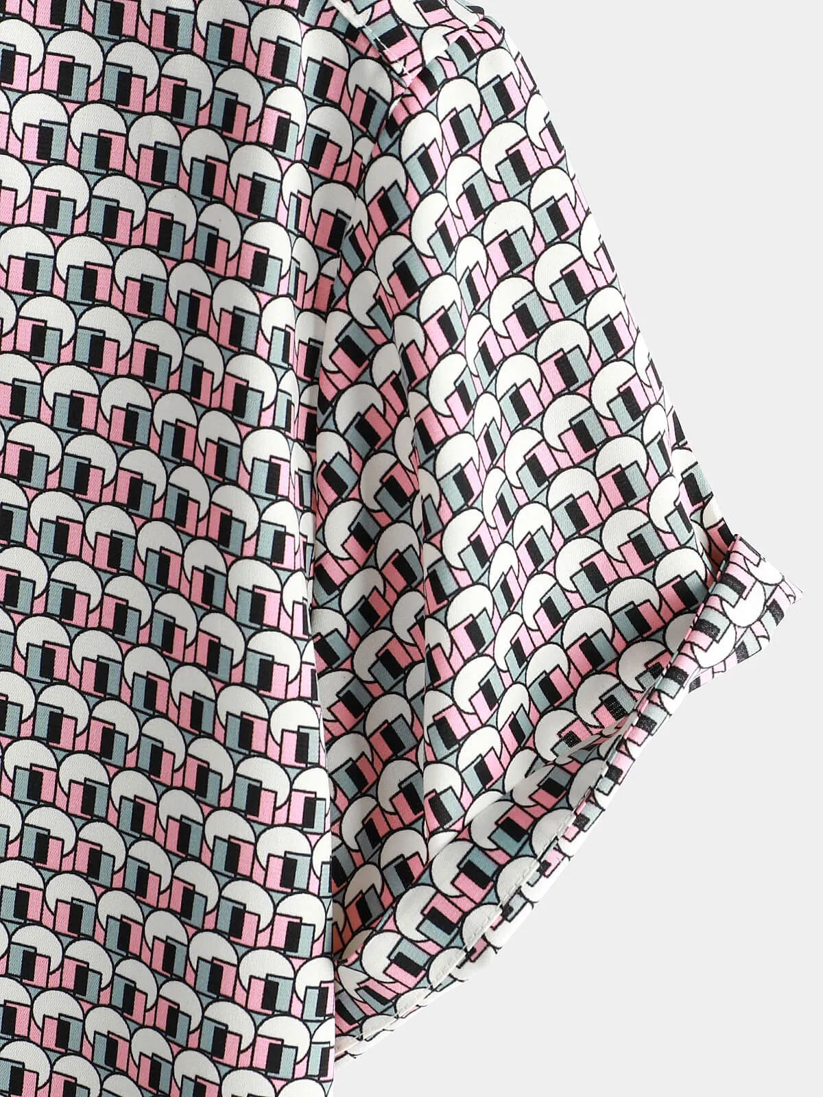Men's Vintage Geometric Holiday Summer Casual Short Sleeve Shirt