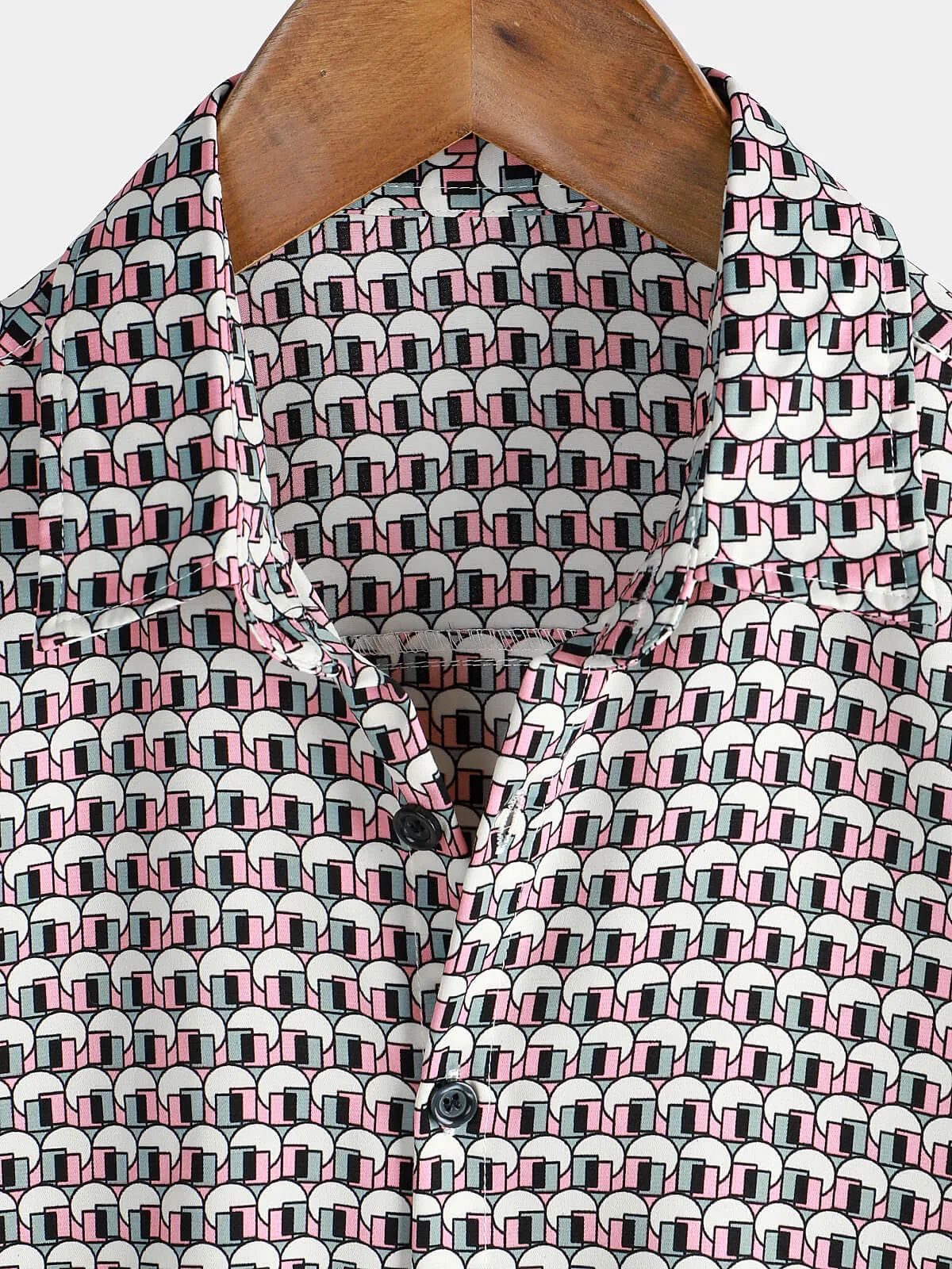 Men's Vintage Geometric Holiday Summer Casual Short Sleeve Shirt