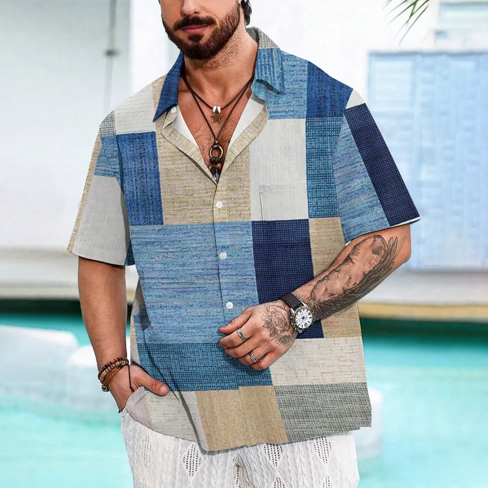 Men's Vintage Medieval Geometric Casual Short Sleeve Shirt 2311000010