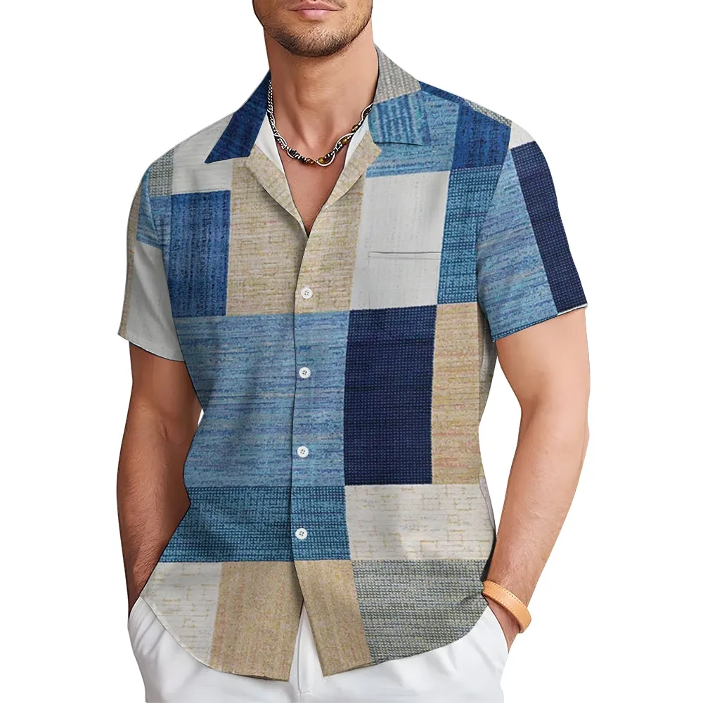 Men's Vintage Medieval Geometric Casual Short Sleeve Shirt 2311000010
