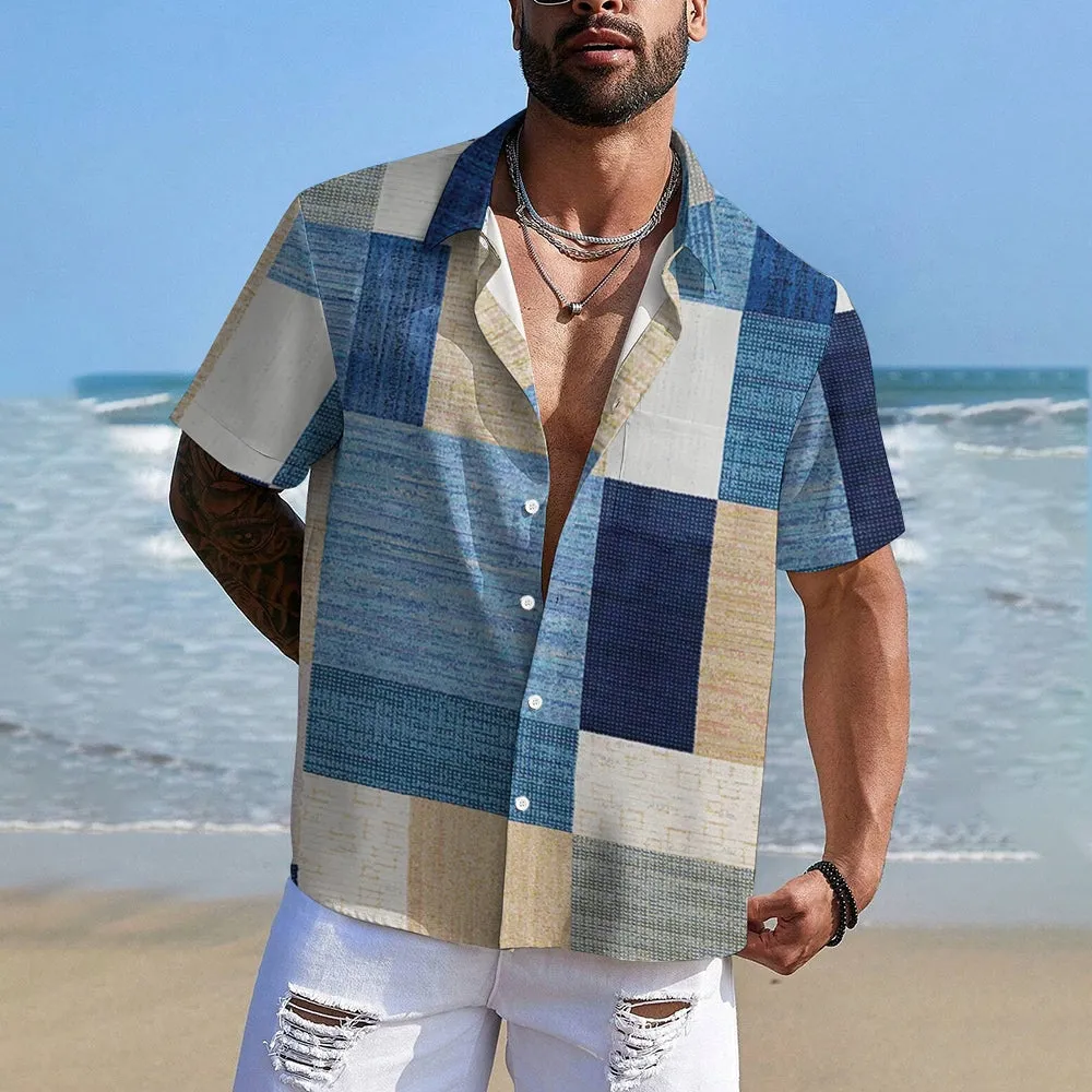 Men's Vintage Medieval Geometric Casual Short Sleeve Shirt 2311000010