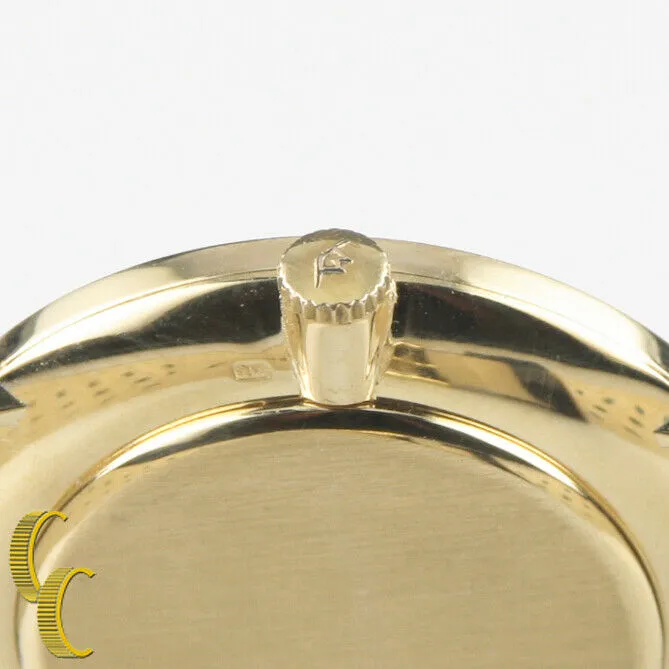 Men's Vintage Movado 18kt Gold Hand-Winding Watch w/ Black Leather Band