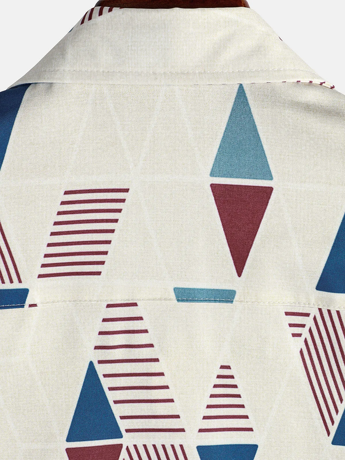 Men's Vintage Short Sleeve Art Geometric Print Casual Button Up Shirt