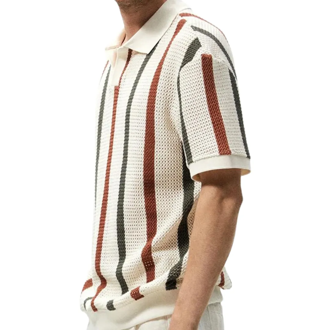 Men's Vintage Striped Golf Polo Shirt for Summer – James