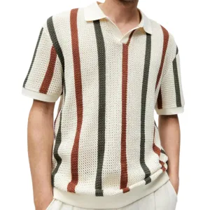Men's Vintage Striped Golf Polo Shirt for Summer – James