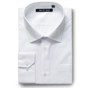 Men's White Dress Shirt Classic Fit Verno Fashion