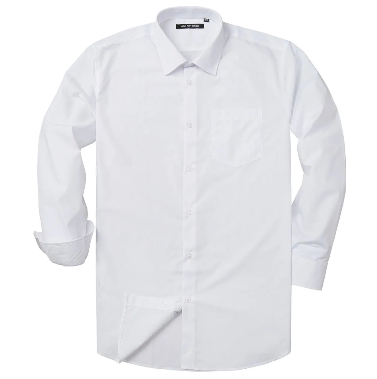 Men's White Dress Shirt Classic Fit Verno Fashion