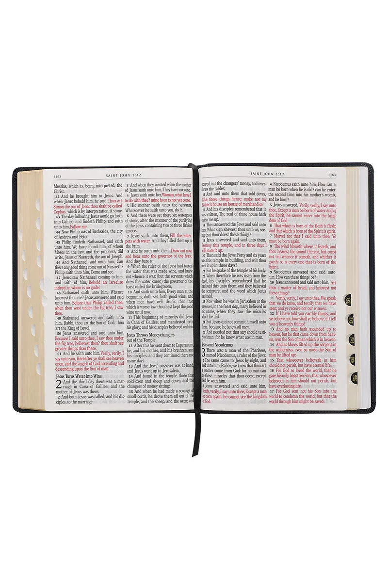 Midnight Art Nouveau Faux Leather Giant Print KJV Full-Size Bible with Thumb Index