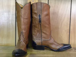 Milk Choc & Black gator Tres Outlaws Men's Classic  Boot  3506