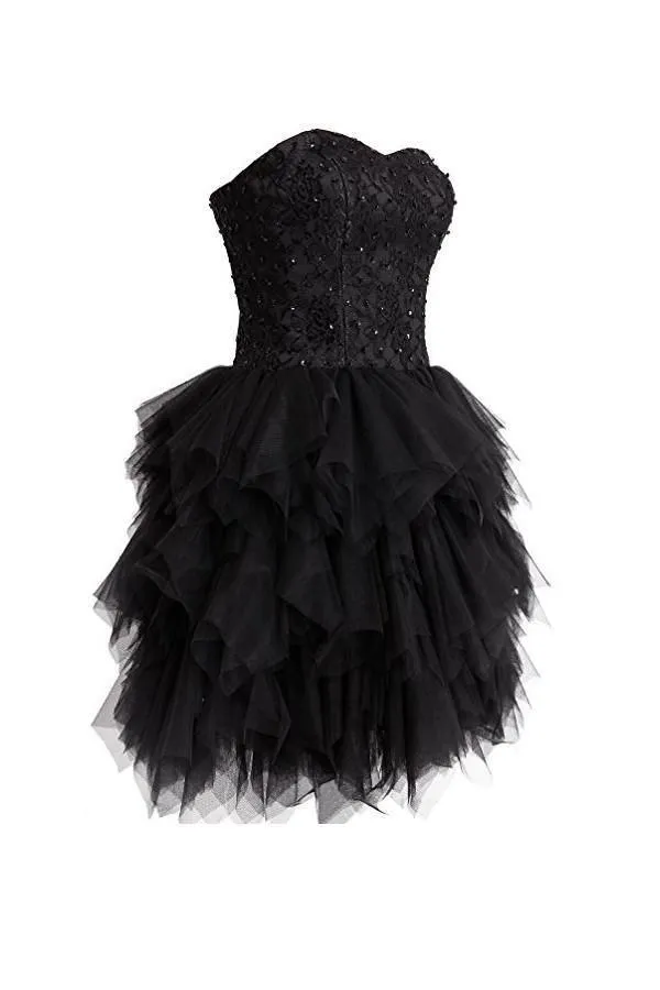 Mini Princess Strapless Homecoming Dresses Short Prom Dresses PG068