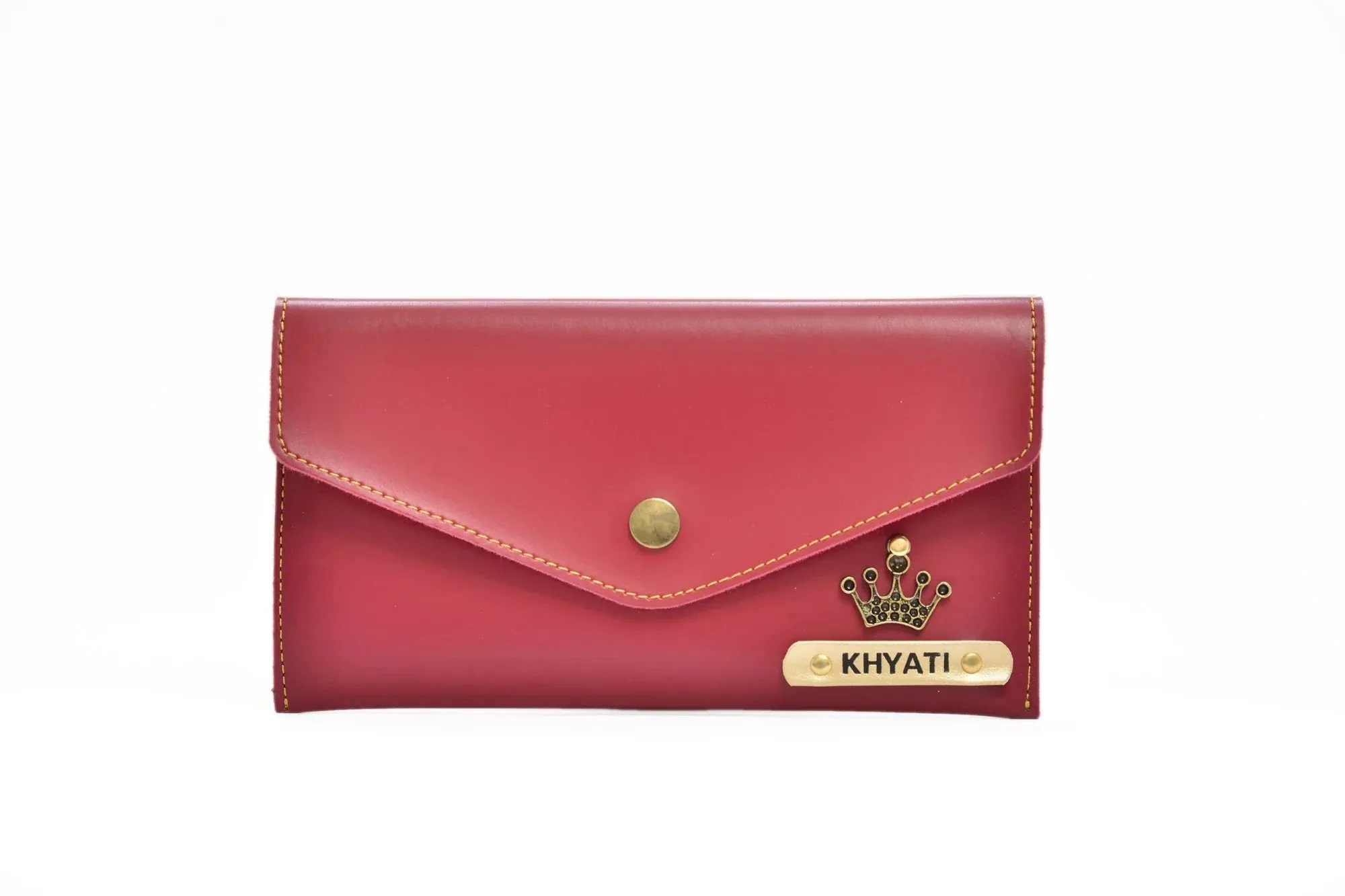 Minimal clutch & Men's Wallet & Personalised Couple Rainbow Classic WaterBottle - Wine