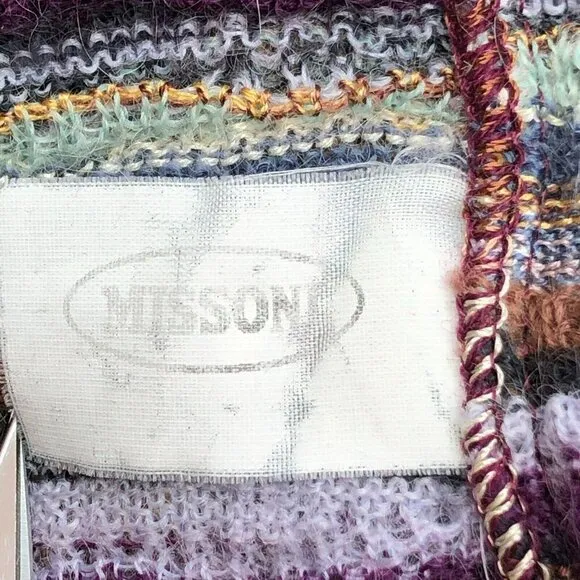 Missoni Womens Crewneck Sweater Long Sleeve Lightweight Mult-Color made in Italy