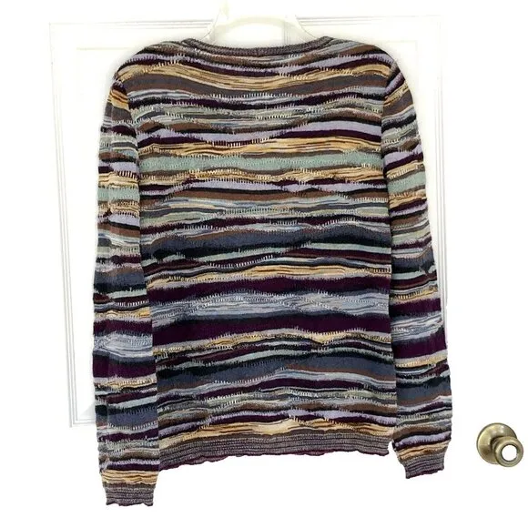 Missoni Womens Crewneck Sweater Long Sleeve Lightweight Mult-Color made in Italy