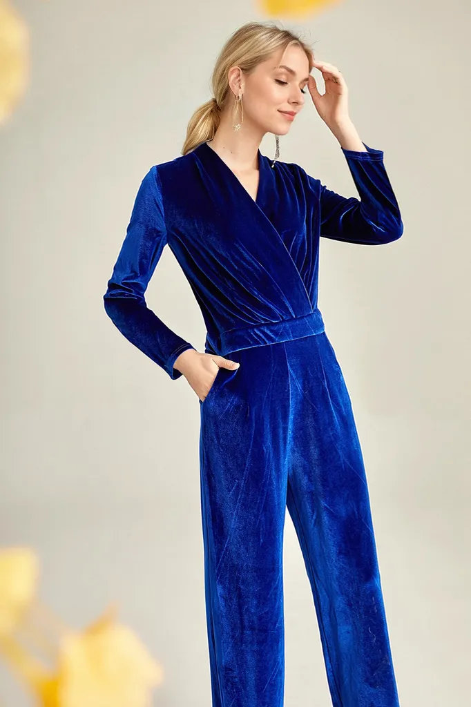 Modern Designer 3/4 Long Sleeve V-Neck Bodysuit Jumpsuit