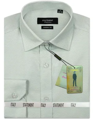 MODERN FIT GREEN PIN DOT DRESS SHIRT