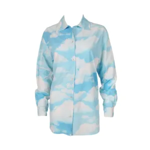 Moschino Blue Cloud Print Button Down