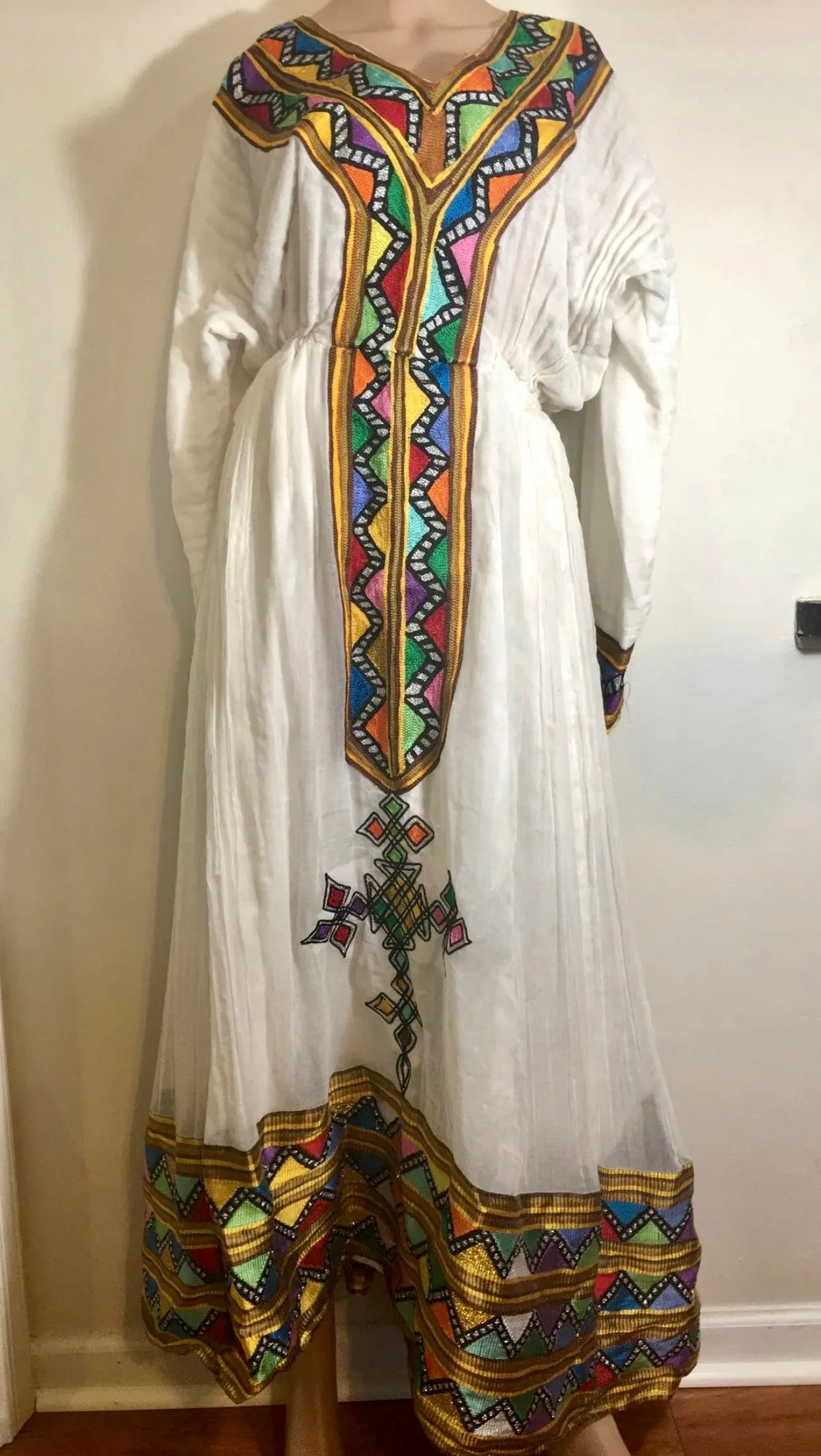 Multi-Colored Ethiopian Dress, Family Matching Set Zuria Habesha Kemis Perfect for Habesha Wedding and special Events