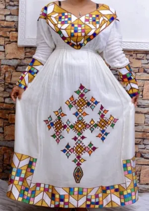 Multi-Colored Habesha Kemis