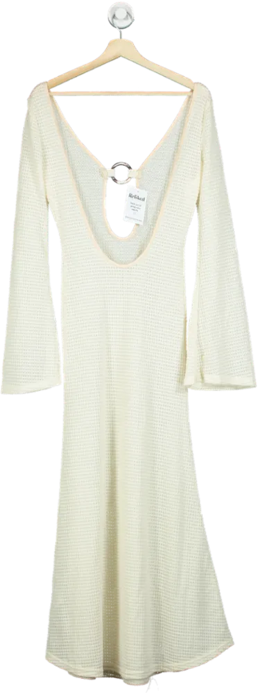 Musera Cream Long Sleeve Knit Dress UK S